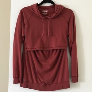 Boob maternity/nursing hooded sweatshirt